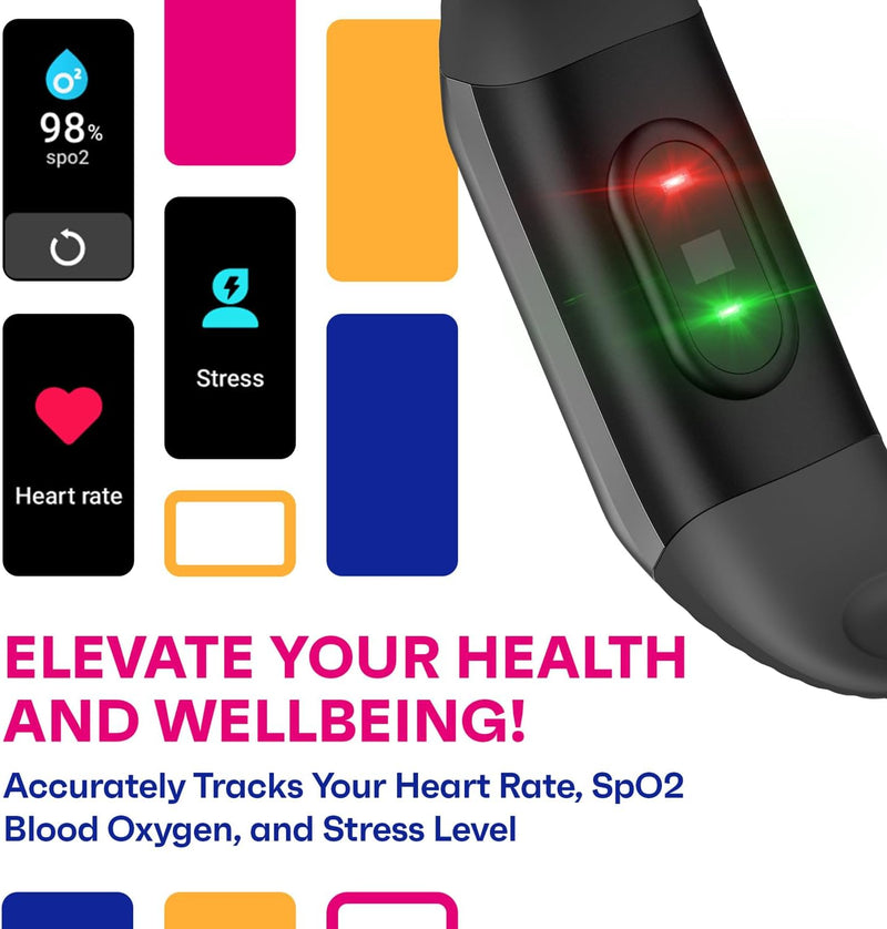 Fitness Tracker with Body Temperature Thermometer Blood Oxygen Heart Rate Blood Pressure Monitor Waterproof Activity Tracker with Sleep Health Monitor, Step Calorie Counter for Women, Men, Kids. - BeesActive Australia