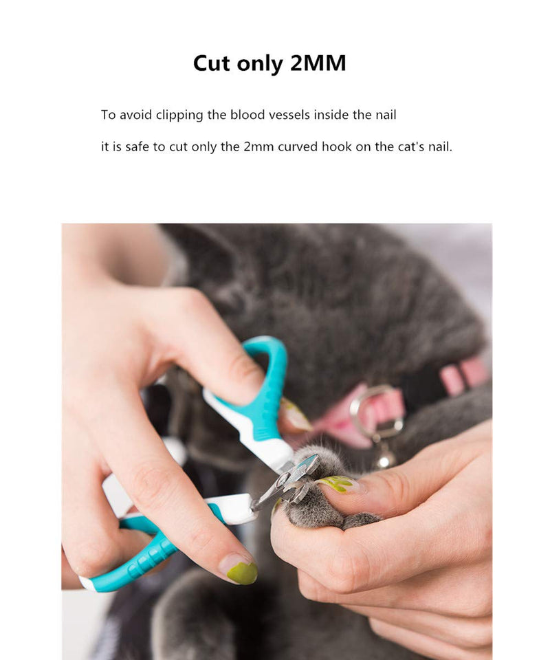 Upgraded 2 Pcs Pet Nail Clippers and Trimmer - Professional Pet Nail Clippers and Claw Trimmer for Cats, Small Dogs, and Any Small Pets (LJ-ZXS-120211) 2 Pack Blue - BeesActive Australia