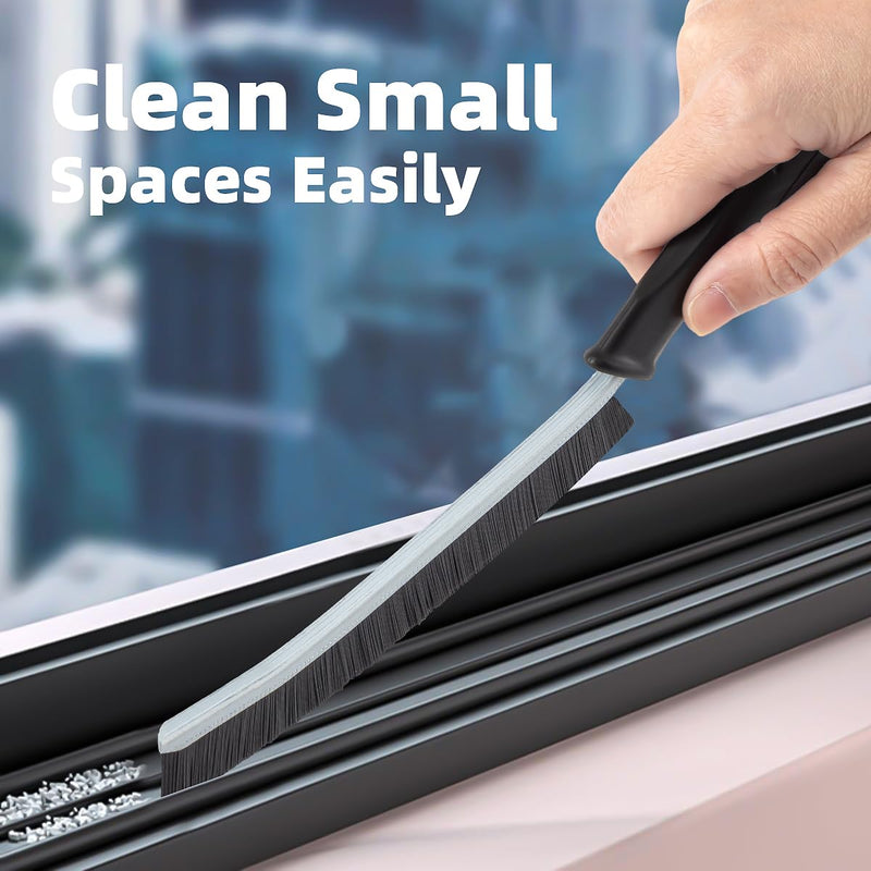 SXhyf Cleaning Brush - Hard Bristle Crevice Cleaning Brush, Multifunctional Gap Cleaning Scrub Brush, Cleaning Tools for Household Use, Home, Kitchen, Bathroom, Window, Vehicle, Faucets, Toilet, Grout Black Handles - BeesActive Australia