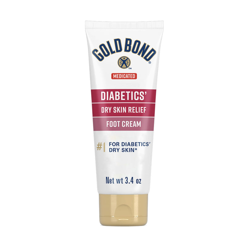 Gold Bond Medicated Diabetics' Dry Skin Relief Foot Cream, Diabetic Foot Cream, 3.4 oz., Skin Protectant 3.4 Ounce (Pack of 1)