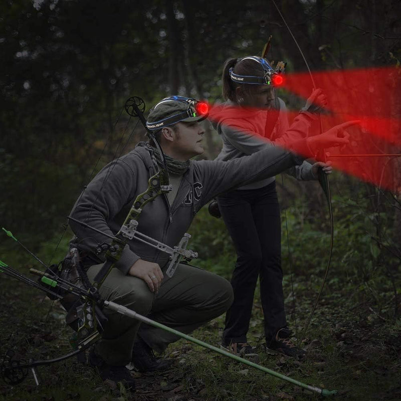 XLENTGEN Red Light Hunting Headlamp Rechargeable Red LED Headlamps 3 Modes Super Bright Red Headlamp for Coon Coyote Hog Predator Hunting Astronomy & Night Photography (Batteries Included)