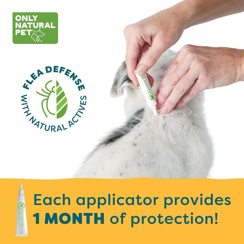 Only Natural Pet Flea and Tick Prevention for Small Breed Dogs (up to 15 lbs) - EasyDefense Flea Remedy - Natural Flea Treatment Control Herbal Squeeze-On Drops - Three Month Supply Single - BeesActive Australia