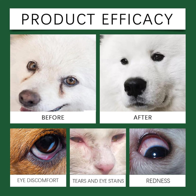 Pet Eye Drops for Dogs & Cats, Relieve Itching, Irritation & Allergies Symptoms - Natural Formula, Dog Eye Infection Treatment, Safe for Daily Use(60ml)