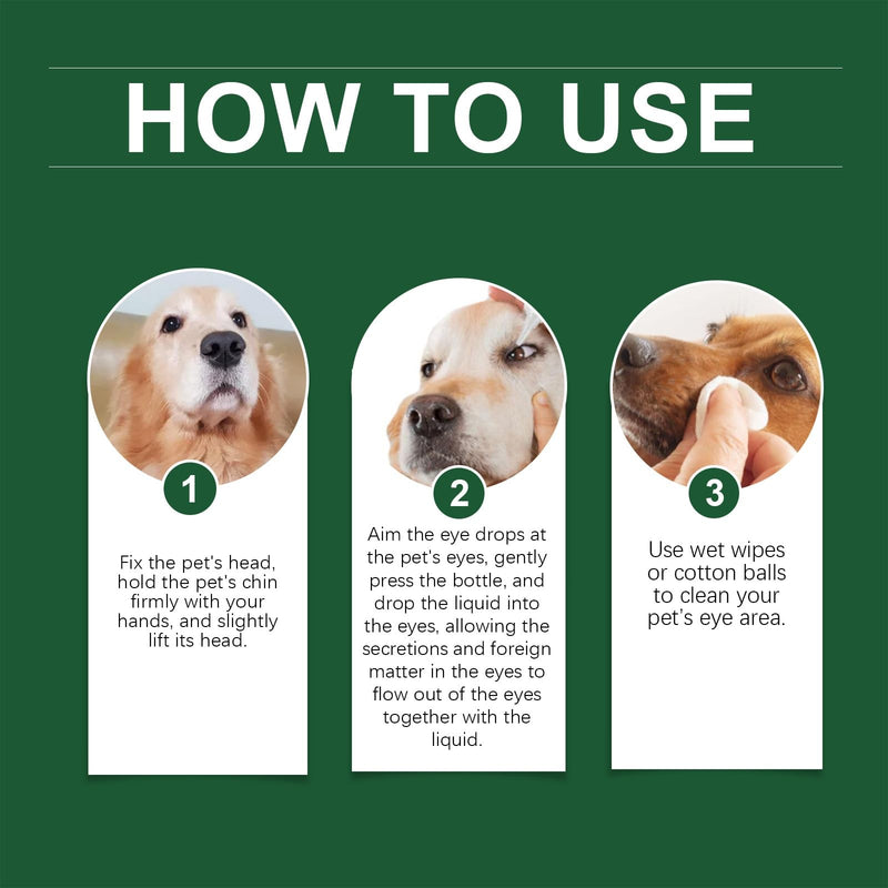 60ml Pet Eye Drops for Dry Eyes,Eye Drops for Dog Cat for Relieve Eyes Itching,Pet Eye Cleansing Drops for Dogs,Dog Eye Cleaner Gentle Formula for Animals,Non-Irritating and Natural Eye Cleaning