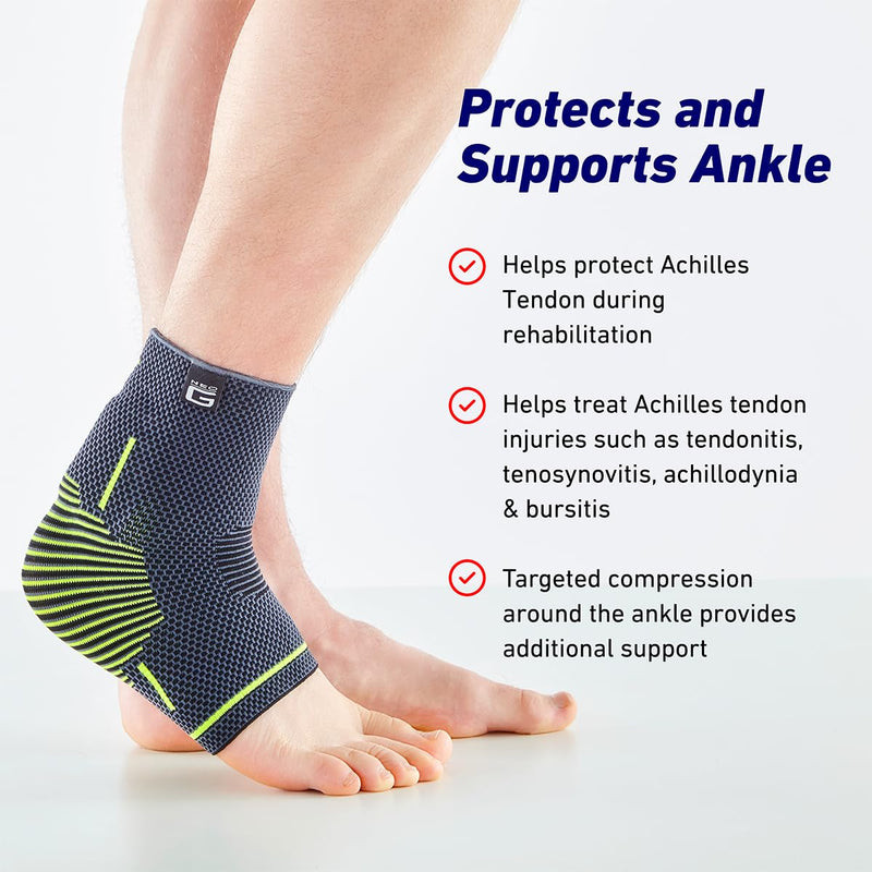 Neo-G Achilles Tendon Support With Silicone Tendon Cushion - Achilles Tendonitis Brace Ankle Support For Men And Women – Targeted Ankle Compression Sleeve - Breathable - Active Plus (Medium) Medium