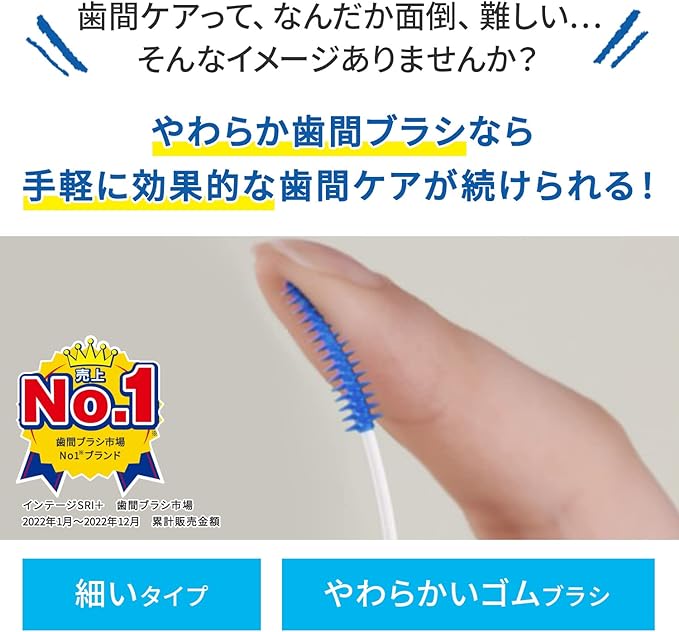 Kobayashi Pharmaceutical Soft Interdental Brush Rubber Type Interdental Brush Thin Type SS-M 80 Pieces (40 x 2 Pieces) Single Item - BeesActive Australia