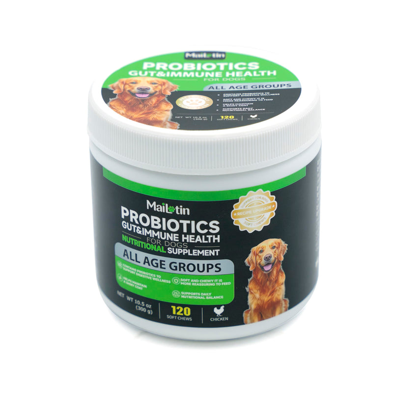 Probiotics for Dogs, Gut & Immune Health Soft Chews, Chicken Flavor, All Ages, Supports Digestive Balance & Skin Health