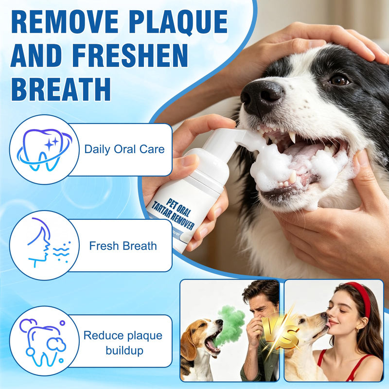 2Pcs Pet Dental Tartar Remover,Oral Spray for Dogs Teeth Cleaning,Pet Dental Foaming Care Spray,Dog Breath Freshener,Support Clean & Teeth and Aid in Daily Oral Use