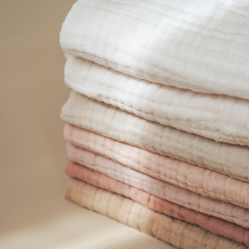 Konssy Baby Muslin Washcloths 7 Pack -100% Cotton Baby Bath Washcloths, Soft Baby Wash Cloths and Absorbent Burp Cloths for Newborn Kids Girls and Boys, 11x11 inches Pink - BeesActive Australia