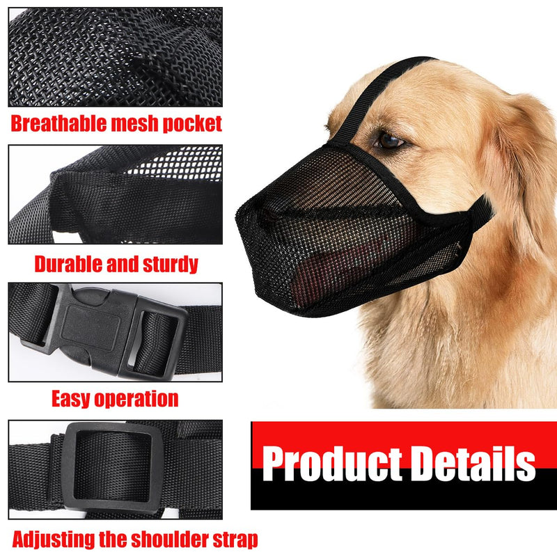 Muzzle for dogs, anti-poison bait muzzle for dogs, soft adjustable mesh muzzles, soft muzzle for small, medium and large dogs, adjustable eating protection, dog biting and chewing (L) L - BeesActive Australia