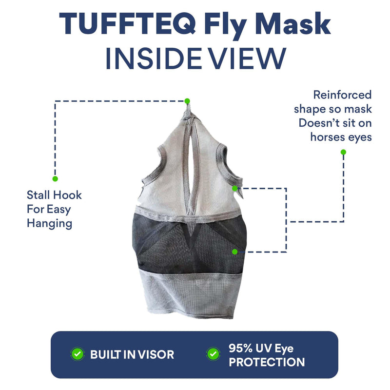Horse Fly Mask Without Ears, Built-in Visor Breathable Lightweight Horse Fly Mask, 95% UV Eye Protection Horse Supplies, UV Fly Mask for Horses - BeesActive Australia