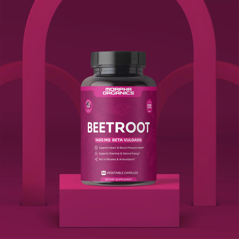 Organic Beet Root Capsules - 1400mg Beetroot Powder for Natural Energy & Endurance Support, Non-GMO, Made in The USA, Beet Supplement - 60 Capsules, 30-Day Supply - BeesActive Australia