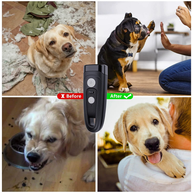 Dog Barking Control Devices,Dog Training Device-Dog Training，Training/Deterrent Mode，Train and Control Your Dog,Effective Barking Control Device LED Flashlight for Training Behavior Correction-Black Black