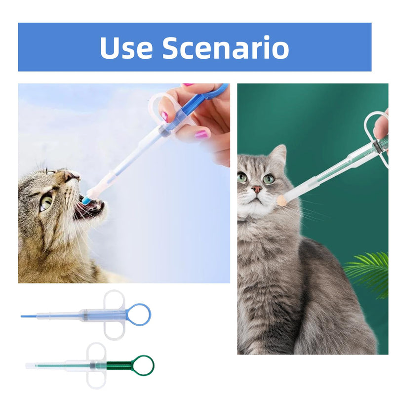 Pack of 2 pill dispensers for cats, cat tablets, pill feeders, cats tablet dispenser, animal medicine shooter dispenser assist, silicone hiding feeders syringe assistant for pet pill