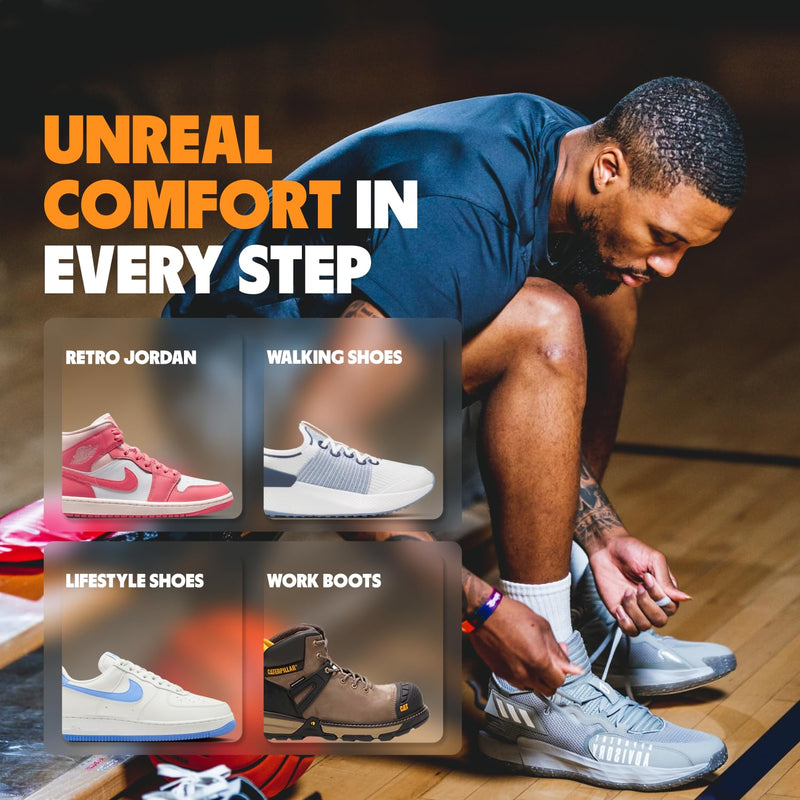 MOVE All Day Comfort Insole - Extra Plush Foam Insole for Stress Reduction on Feet, Knees, Back, Shock Absorbing, Walking, Foot Cushion, Comfort, Arch Support, and Work Boots (M9-9.5/W10.5-11) Men 9-9.5/Women 10.5-11