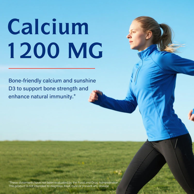 Innate Vitality Calcium 1200 mg with Vitamin D3, 5000IU Vitamin D3, Absorbable Calcium Supplement, Non GMO, No Gluten, for Bone, Immunity, 90 Tablets