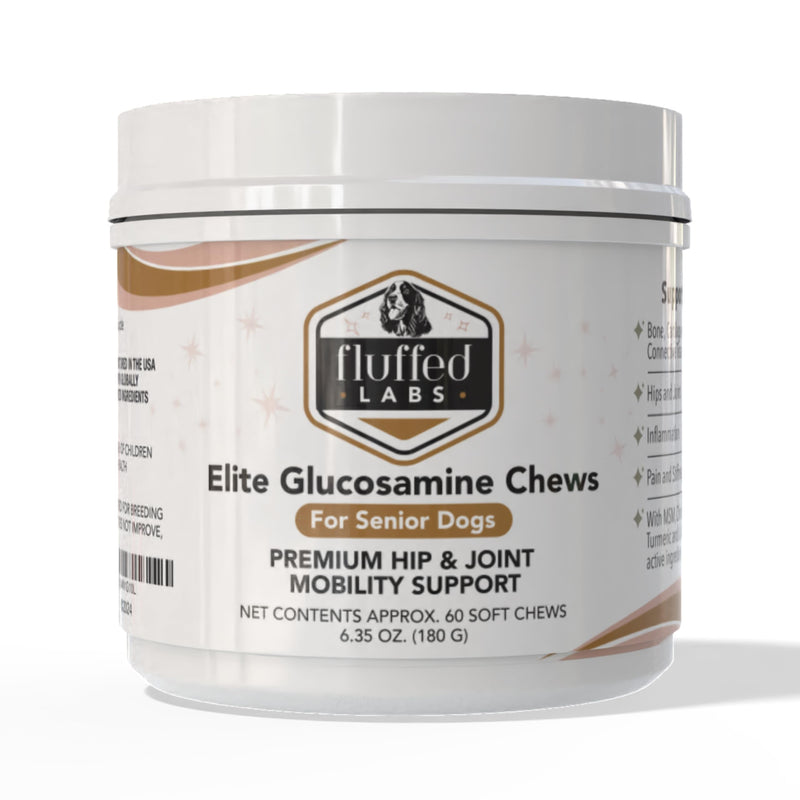 Glucosamine for Dogs - Beef Flavor Senior Dog Glucosamine Chondroitin Chews, 60 Count, Supports Hip & Joint Health, MSM, Turmeric, Collagen, Large Dog Supplement, 180g