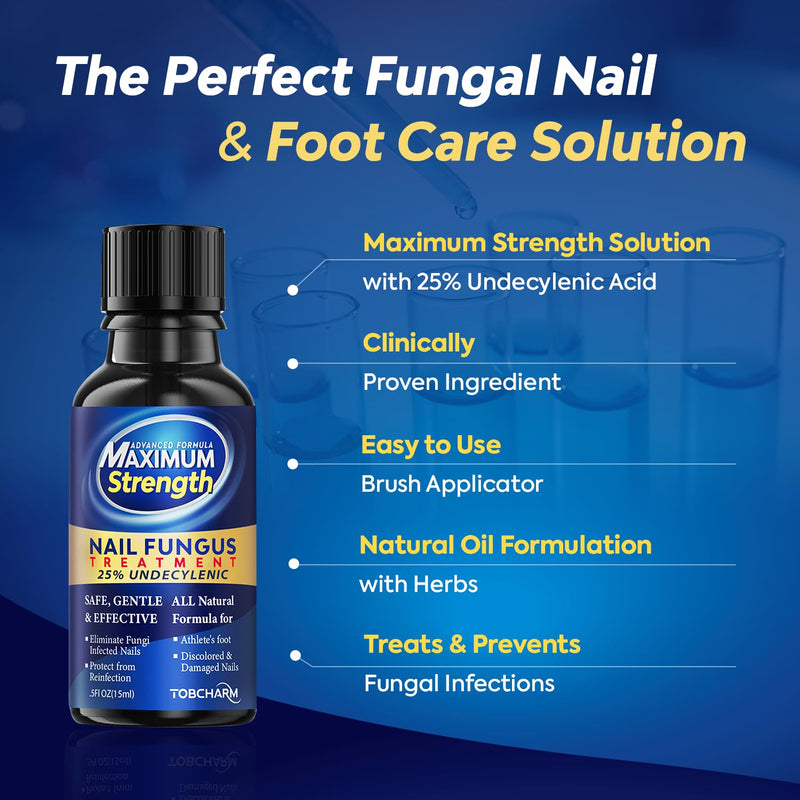 Toenail Fungus Treatment with 25% Undecylenic Acid, Toe Fungus Treatment for Toenail, Fungus Nail Treatment, Toenail Fungus Treatment Extra Strength, Fungal Nail Treatment for Athletes Foot - 2pcs - BeesActive Australia