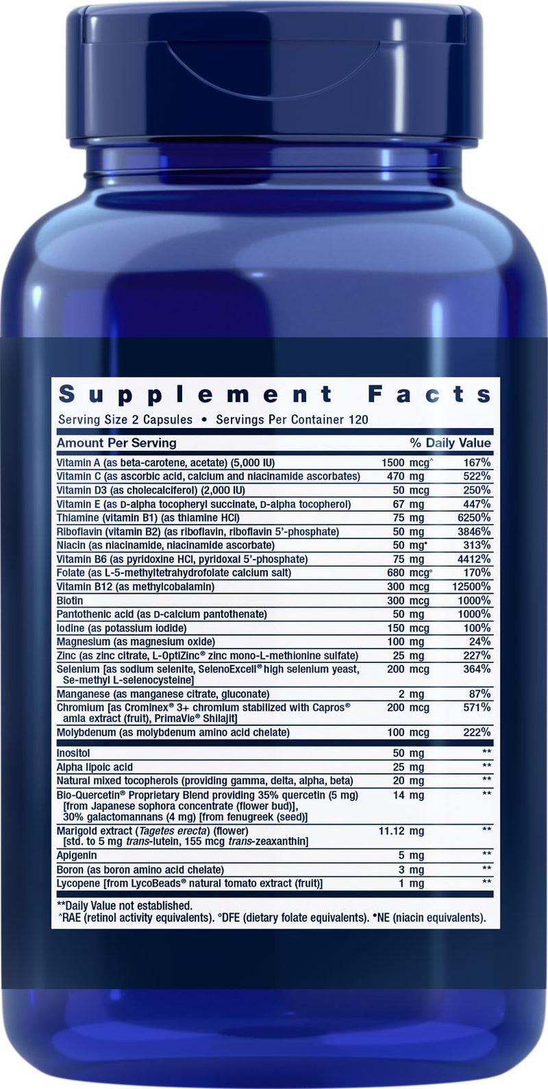Life Extension Two-Per-Day Multivitamin, 240 Capsules | Vitamins B, C & D, Zinc & over 25 Vitamins, Minerals & Extracts in a Two-Month Supply, Non-GMO, Gluten-Free Capsules 240 Count (Pack of 1)
