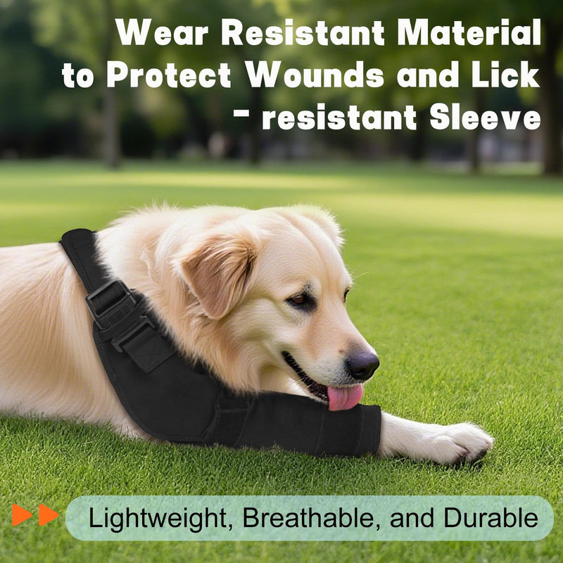Dog Elbow Protector Brace Sleeve for Arthritis Pressure Sores Dysplasia Calluses– Breathable Adjustable Dog Front Leg Sleeve Anti-Licking for Post-Surgery Care Recovery(Left Leg, L) Large Left Leg