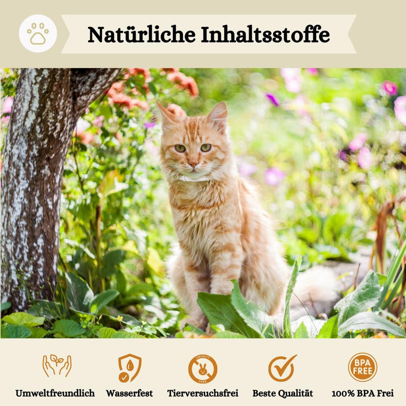 Animalea® tick collar for cats (2 pieces) - length 38cm - effective protection against ticks and fleas - waterproof and bright for up to 8 months tick protection with 100% natural ingredients - BeesActive Australia