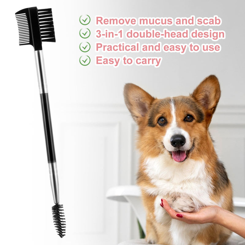 Bewudy Pack of 4 tear stain removal comb, double-sided dog eye comb brush, dog tear stain remover comb, dog eye grooming comb, care comb for removing crusts and mucus (4 pieces), 4 pieces - BeesActive Australia