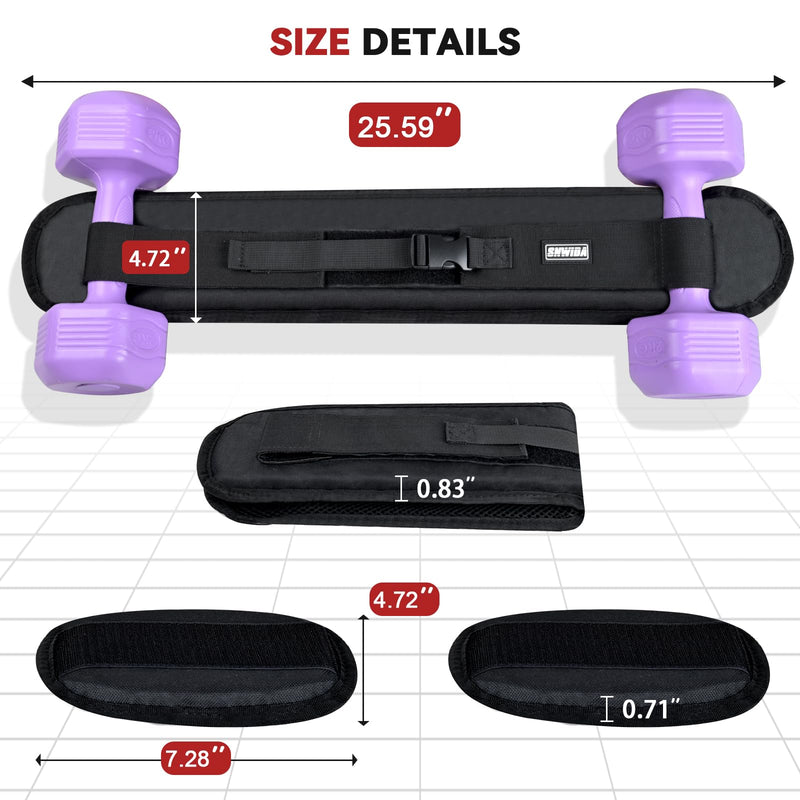 Hip Thrust Belt for Dumbbells Heavy, with 2 Comfortable Slip-Resistant Padding for Booty Trainer, Glute Bridge Weight Belt for Home & Gym, Hip Thrust Band for Dumbbell Kettlebell Plate black - BeesActive Australia