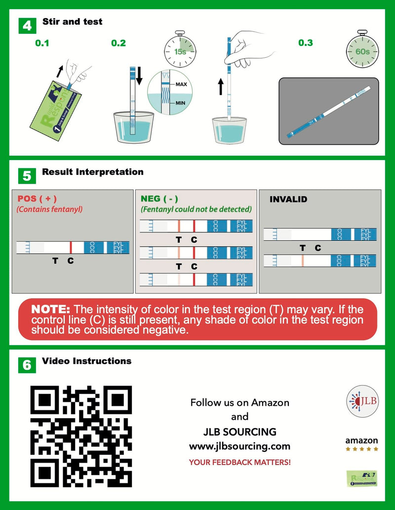 Rapid Response 2.0 Fentanyl Test Strips-5 Pack – Upgraded Drug Testing Kit with Micro Scoop – Fewer Cross-Reactions – Fast & Accurate Harm Reduction Tool for Overdose Prevention Pack of 5 - BeesActive Australia