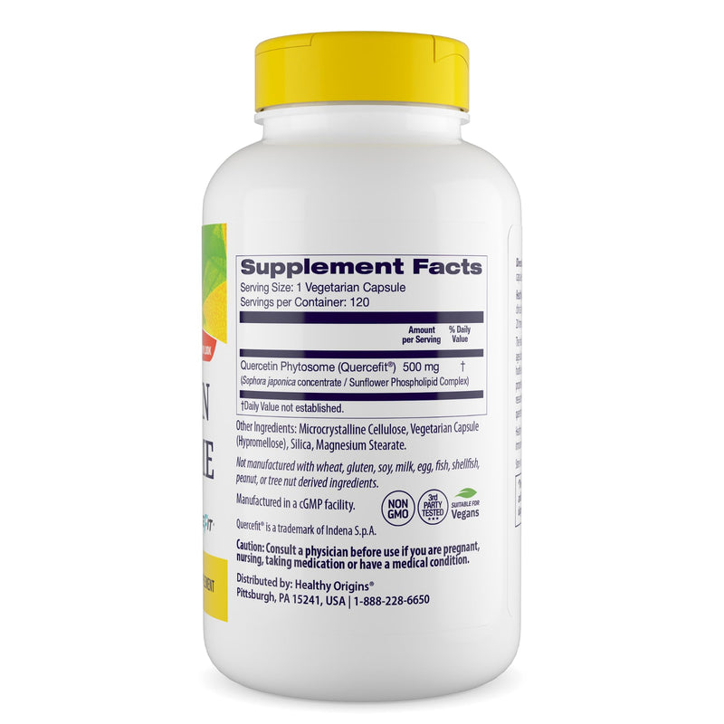 Healthy Origins Quercetin Phytosome Quercefit 500 mg, 120 Caps 120 Count (Pack of 1)