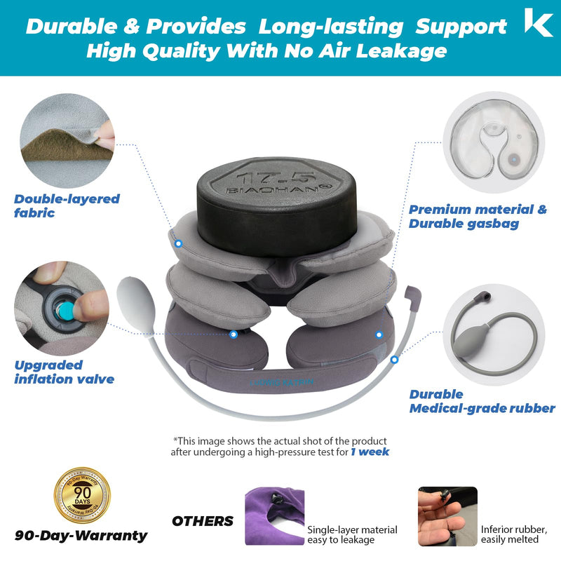 Cervical Neck Traction Device for Pain Relief, Upgraded Inflatable Neck Stretcher, Adjustable Neck Brace with Removable Air Pump, Neck Traction Device for Use at Home or on Trips Popular - BeesActive Australia