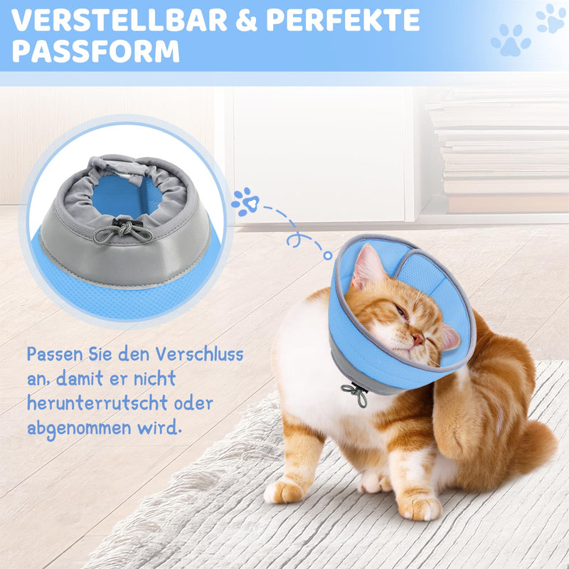 Supet neck collar cat, adjustable neck collar cat collar, recovery collar soft collar cone after surgery and injuries for puppies M (neck circumference: 20.3-25.4 cm) blue - BeesActive Australia