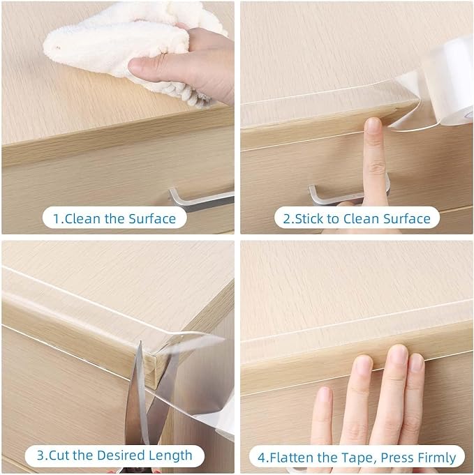 COUMENO Transparent Corner Protection, Furniture Corner Protection Tape, Home Nursery School, Kindergarten Classroom Safety Measures, Length 1.2 ft (3 m), Width 1.2 inches (30 mm), Thickness 0.1 inch (2 mm) -  Australia