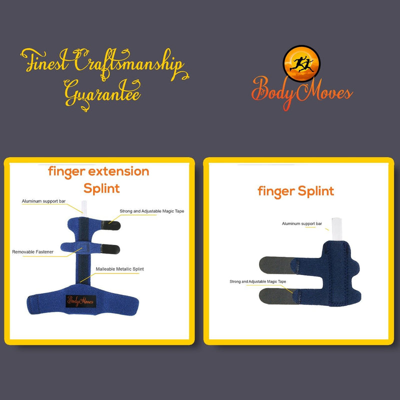 BodyMoves Finger splint and Finger extension splint trigger finger mallet finger broken finger post operative care Finger knuckle immobilization injury (midnight black) midnight black - BeesActive Australia