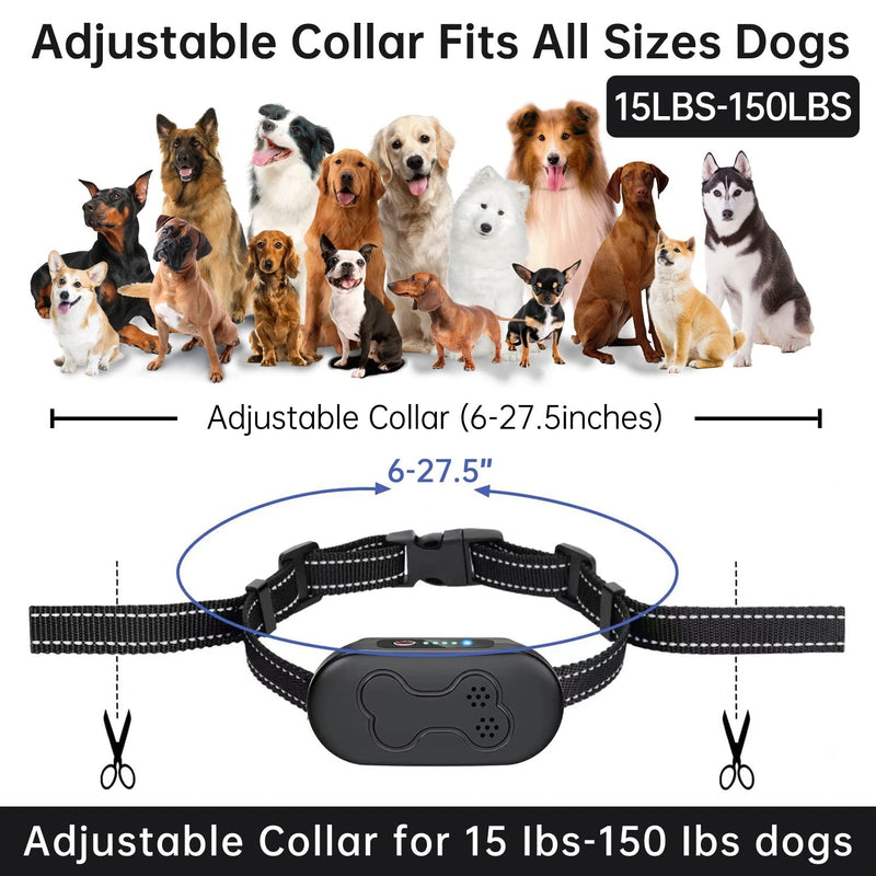 Rechargeable Dog Training Collar with Remote - Waterproof, for 15-150 lb Dogs, with Flashlight, Beep, Vibration, Shock Modes Black - BeesActive Australia