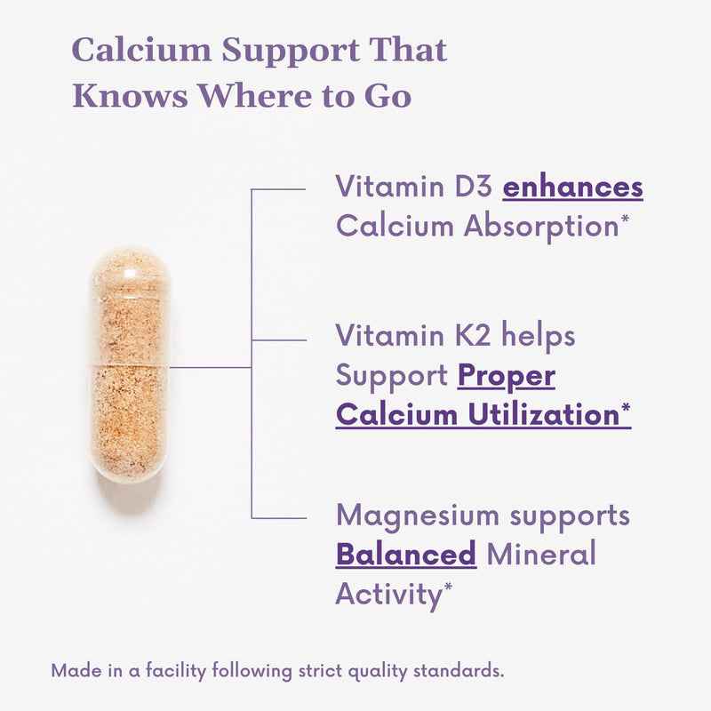 Bone and Heart Health Supplement | Magnesium Citrate, Calcium Citrate 200mg, Vitamin D3 500 IU, Vitamin K2, Curcumin | Bone Density, Calcium Absorption, Immune & Cardiovascular Support | 60 Capsules