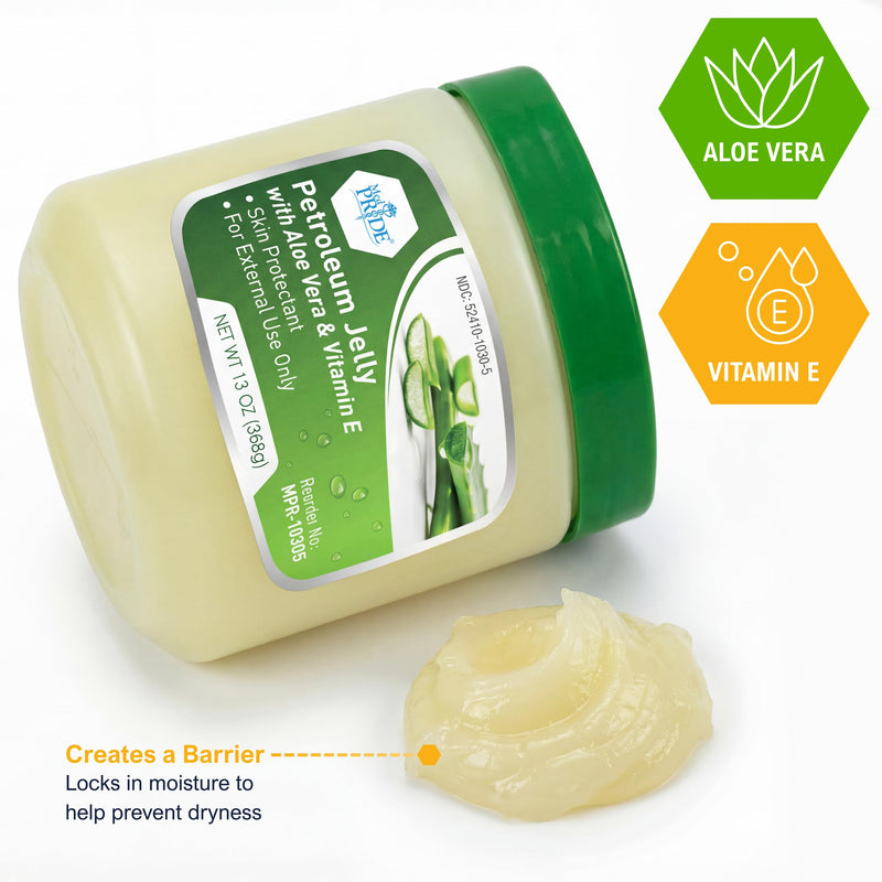 MED PRIDE Petroleum Jelly with Aloe Vera & Vitamin E, Protectant, 13 oz 13 Ounce (Pack of 1)