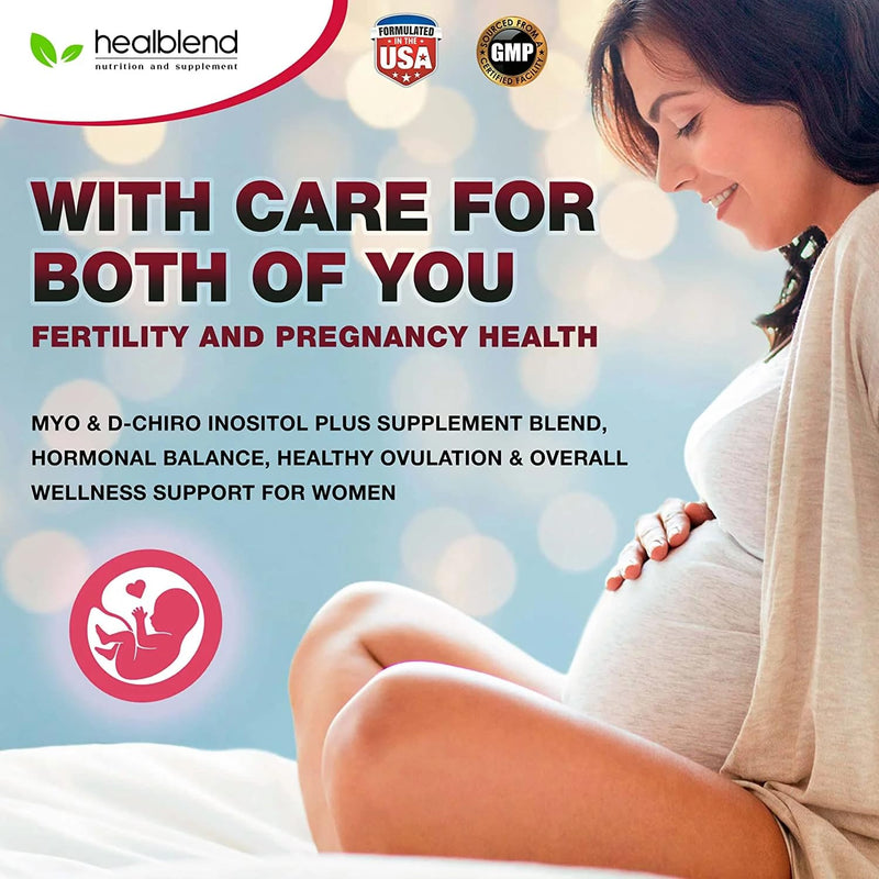 Myo & D-Chiro Inositol Plus Supplement Blend, Hormonal Balance, Healthy Ovulation and Overall Wellness Support for Women, Fertility and Pregnancy Health, 60 Capsules 1 - BeesActive Australia