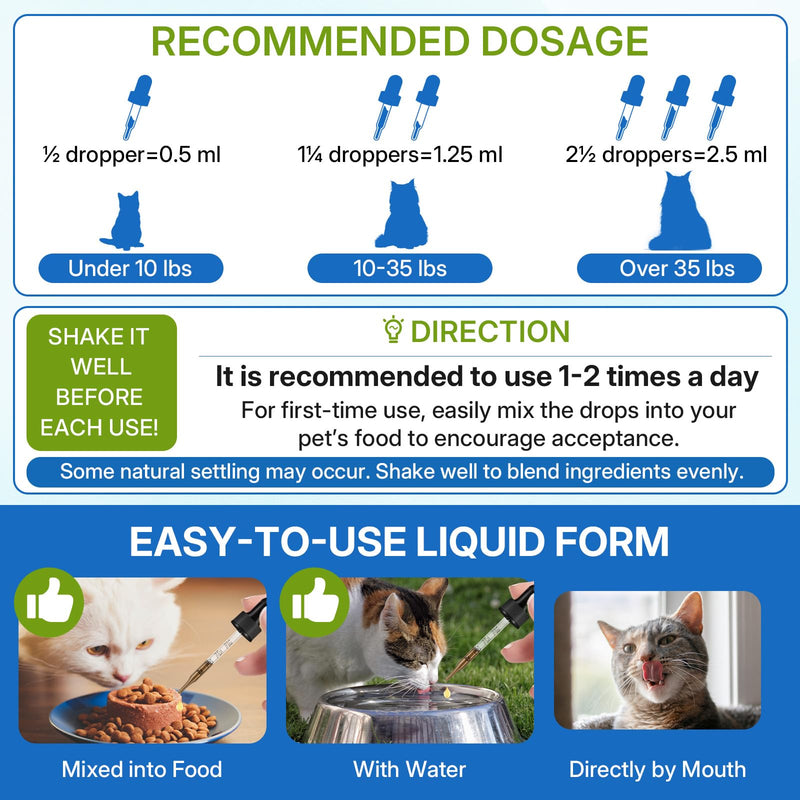 Cat Constipation Relief & Cat & Dog Natural Urinary Tract Infection Treatment with Cranberry Bundle, Digestive Comfort & Bladder Wellness, Natural Herbal Liquid Supplements