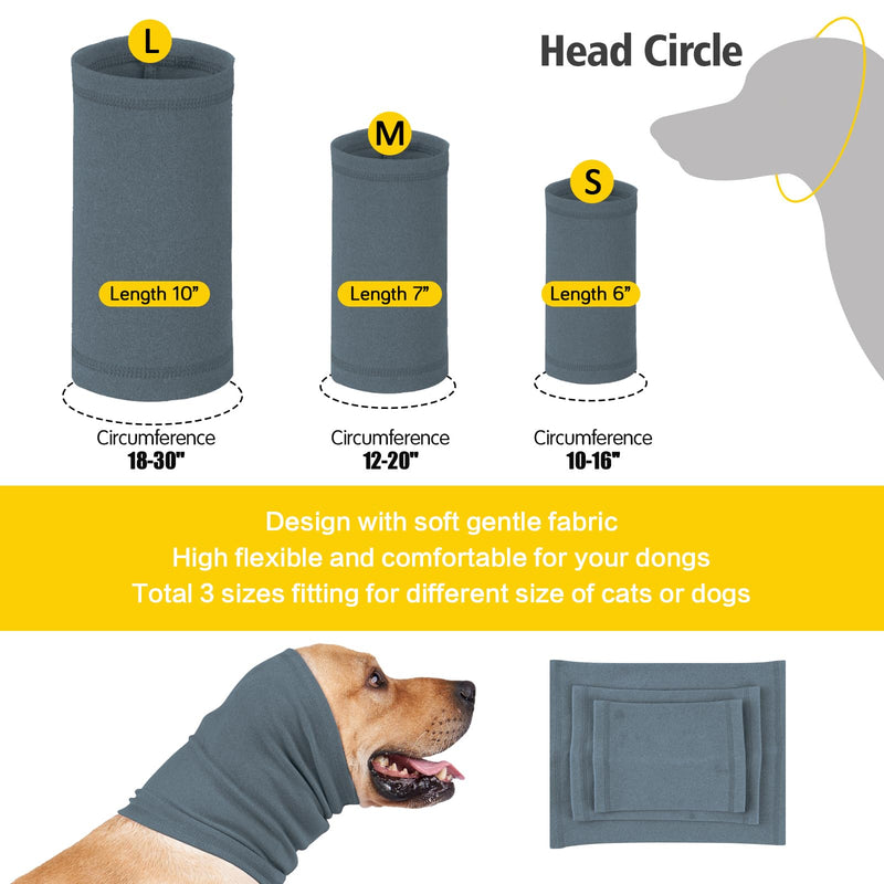 Calming Dog Ear Covers for Noise Protection - Headband for Anxiety Relief, Noise Canceling for Fireworks, Thunderstorms - Grooming Aid (Blue, S) Blue