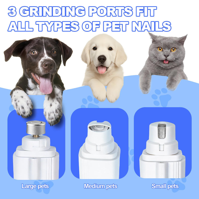 2-in-1 Dog Nail Clippers with Light - Electric Pet Nail Grinder Quiet for Small Large Dogs & Cats, LED Prevent Over Cutting, USB-C Rechargeable Safety Guard Grooming Kit for Black Nails 1PCS - BeesActive Australia