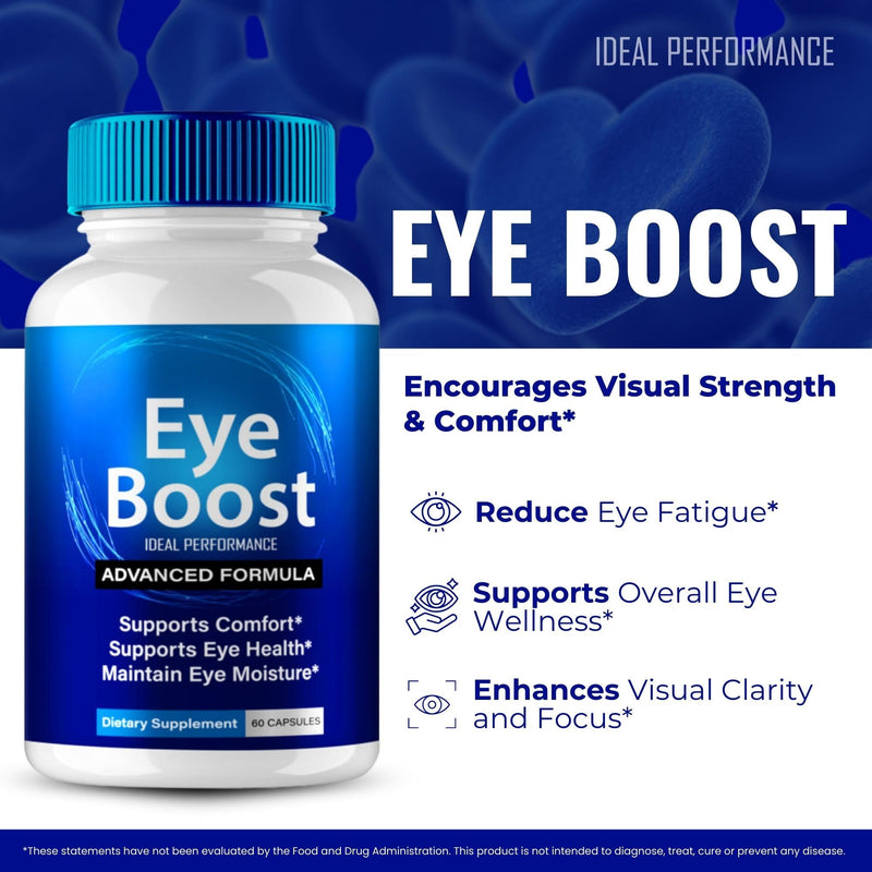 Eye Boost Capsules, Official Eye Boost Health Supplement Pills - Maximum Strength, All Natural Visual Wellness & Crystal Clear View, Premium EyeBoost Advanced Support Reviews (2 Pack)