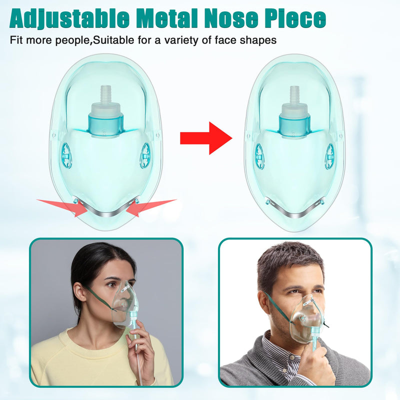 Geiserailie 3PCS S/M/L Size Oxygen Mask for Adult with 6.6 Ft Tubing and Adjustable Elastic Strap, Adult Oxygen Mask with Tubing for Connecting - BeesActive Australia