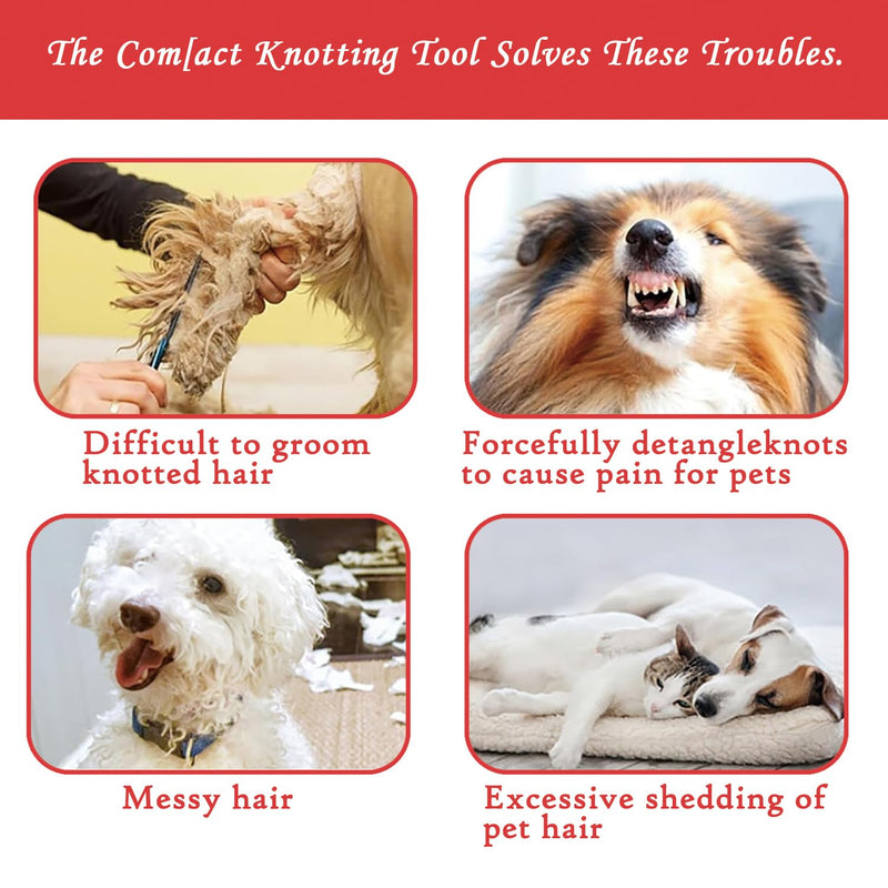 5PCS Pet Knotting Comb for Cats, De Knotting Comb for Dog, Knotting Comb Pet Grooming Tool for Removing Tangled and Grooming Loose Knotted Hair - BeesActive Australia