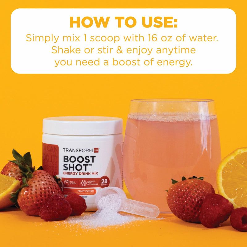 TransformHQ Everyday Boost Shot 28 Servings (Fruit Punch) - Non-GMO, Gluten-Free Fruit Punch 4.2 Ounce (Pack of 1)