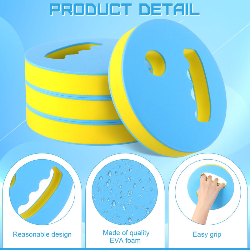 Hungdao 4 Pcs Water Exercise Discs Water Weights for Pool Exercise Set EVA Foam Aerobic Equipment for Adults Hand Held Pool Resistance for Swimming Beginners Arthritis Yellow and Blue - BeesActive Australia