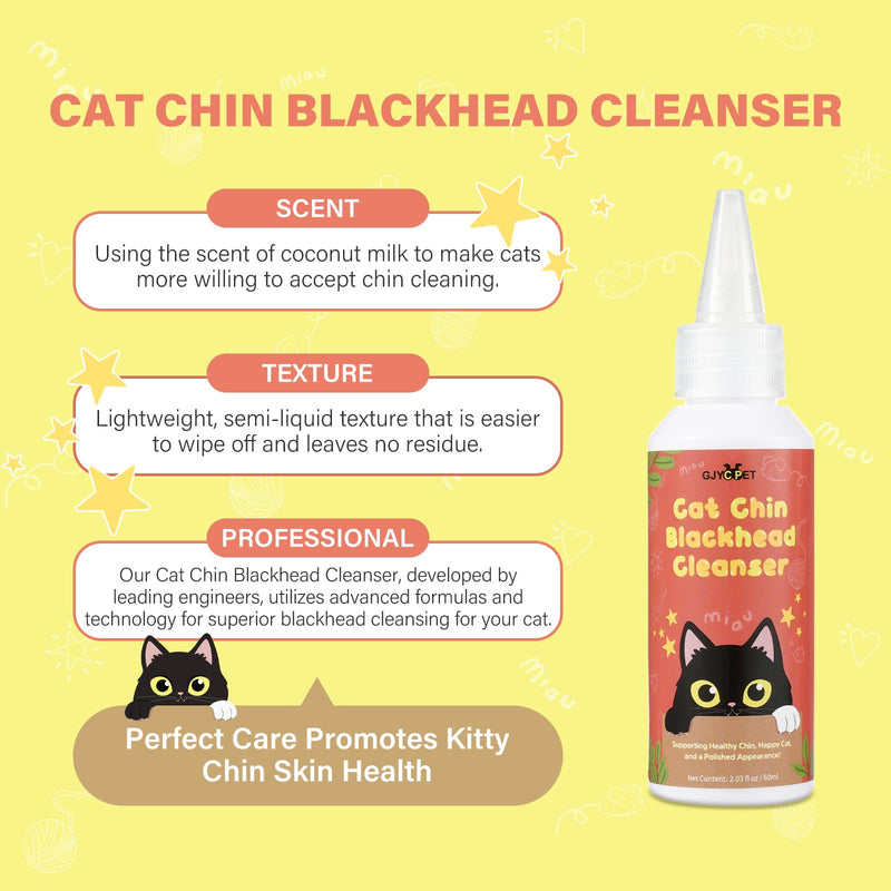 Cat Chin Care Kit: Blackhead Cleanser & Clean Brush Combo - Gentle Skincare for Feline Chin Acne Relief & Clearer Skin, 2.03(fl oz) - BeesActive Australia