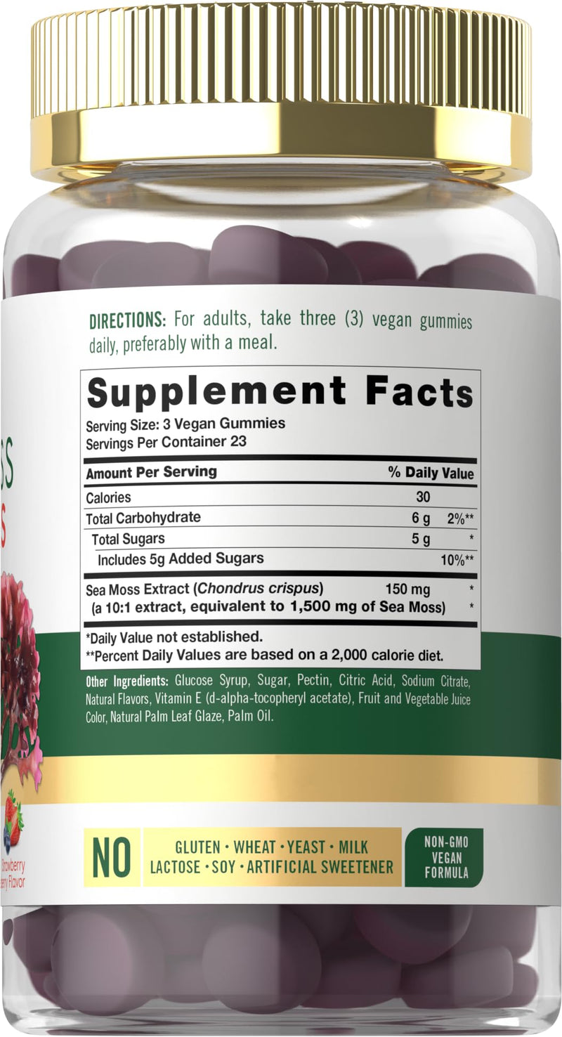 Carlyle Sea Moss Gummies | 70 Count | for Men and Women | Strawberry Blueberry Flavor | Vegan, Non-GMO & Gluten Free Supplement