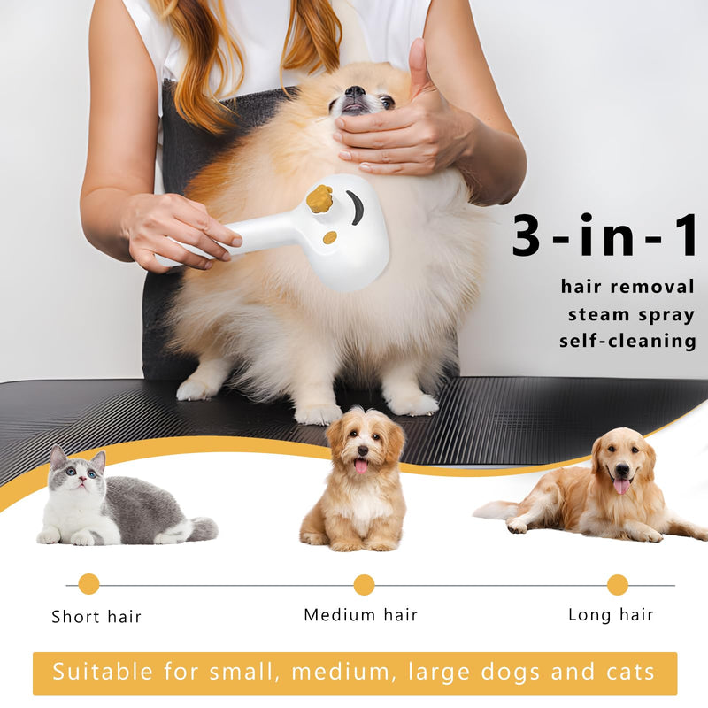 Cat Steam Brush, Cat Brushes for Indoor Cats, 3 In 1 Cat Hair Brush for Effective Hair Removal, Cat Brush for Shedding for Long & Short Haired Cats & Dogs - BeesActive Australia