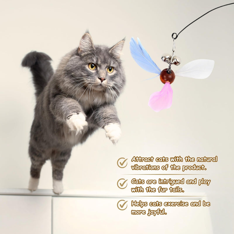 Interactive Cat Toy with 5 Replaceable Feathers, an Indoor Automatic Cat Toy for Cat, Valuable Cat Chase Toy to Promote Exercise and Reduce Stress - BeesActive Australia