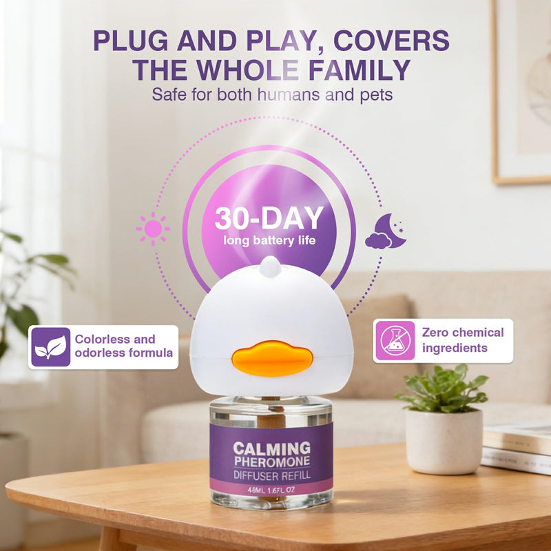 Tcllka Cat Calming Pheromone Diffuser Effectively Relieve Anxiety Stress Cat Calming Diffuser Comfort for Cats Refill Reduce Fighting Spraying and Scratching Calm Relaxing 48ml/Bottle Fits All Cats Purple